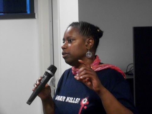 Cynthia McKinney, former US Congresswoman and presidential candidate in 2008, delivered the keynote address at the Detroit meeting to oppose the US-NATO war against Libya. (Photo: Abayomi Azikiwe) by Pan-African News Wire File Photos