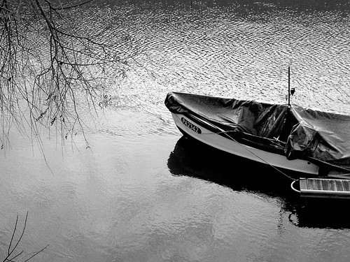L'hiver sur la Seine, black and white by Julie70