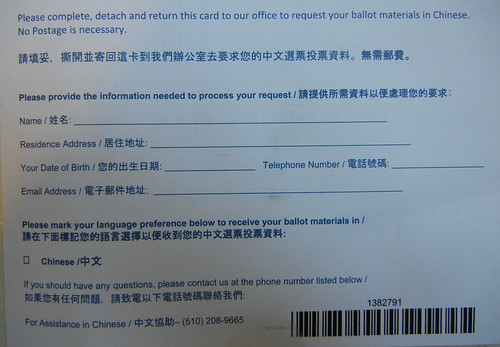 Chinese Election Flyer _ 4435
