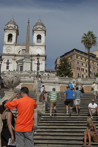 Racing up the Spanish Steps