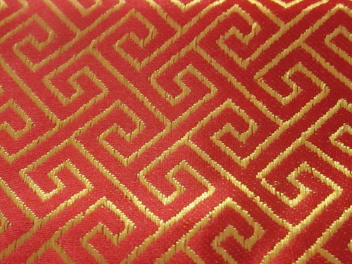 Red and Gold Asian Textile Pattern