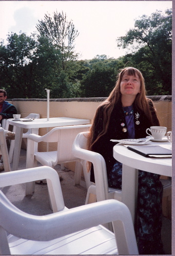 1993 Jackie at a cafe