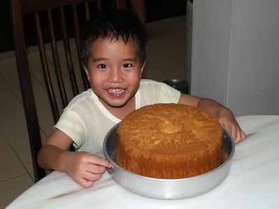 Julian with chiffon cake