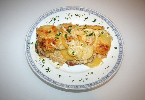 23 - Leberkäse-Sauerkraut-Auflauf mit Kartoffeln - Fertiges Gericht
