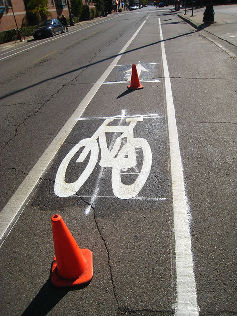 new bike lane striping