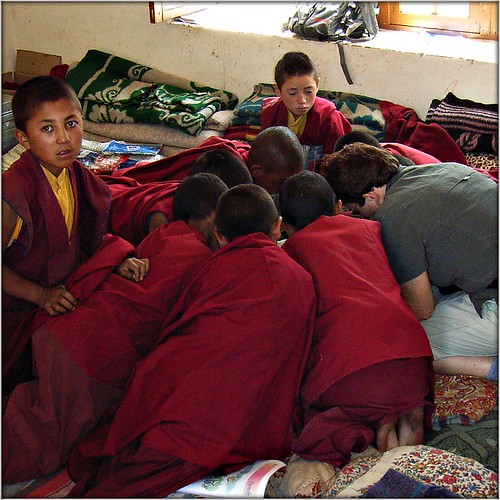 Me teaching little monks in Ladakh by Ginas Pics