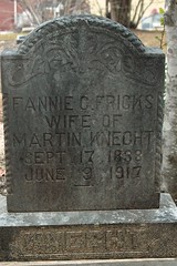 Tombstone Fanny C Fricks Knecht wife of Martin Knecht