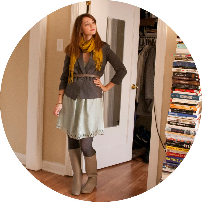 outfit blog, dashdotdotty, belted jacket, green, ochre, silk dress, boots, fall, business casual