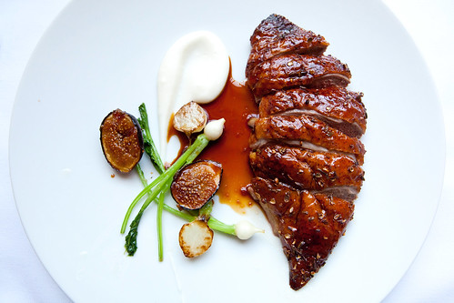 Duck for Two: Roasted Muscovy duck with lavender honey, turnips and figs