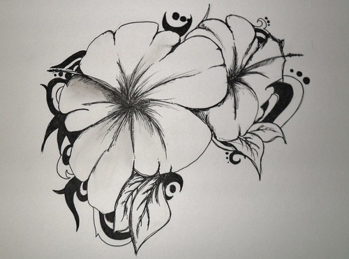 drawing hibiscus flower A lady asked for a Hibiscus tattoo design 