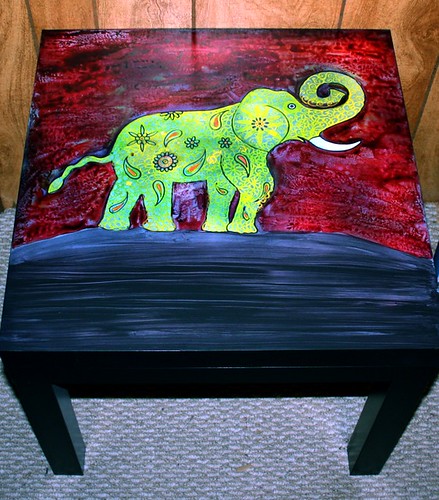 Lucky Elephant Table by Rick Cheadle Art and Designs