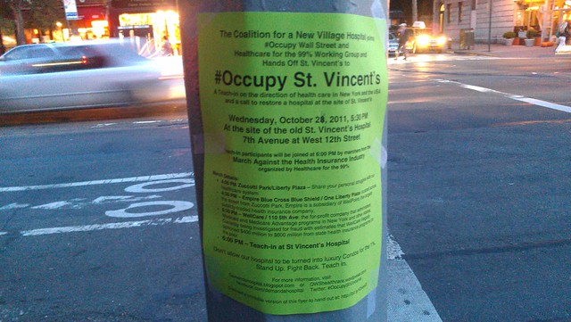 Wednesday: Occupy St. Vincent's - March against the Health Insurance Industry
