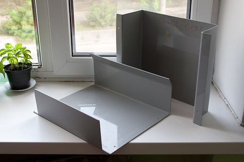 Polystyrene sheets bent into weather protective case