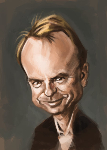 digital caricature of Sam Neill - 2