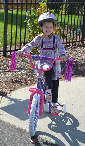 Maddie on her new bike