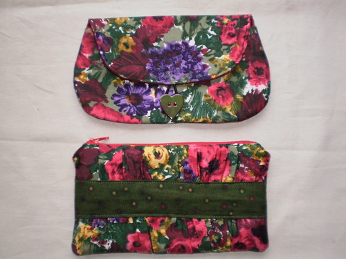 Clutch purses. Top one is from a pattern by Keyka Lou Patterns and lower one from online pattern by Noodlehead.