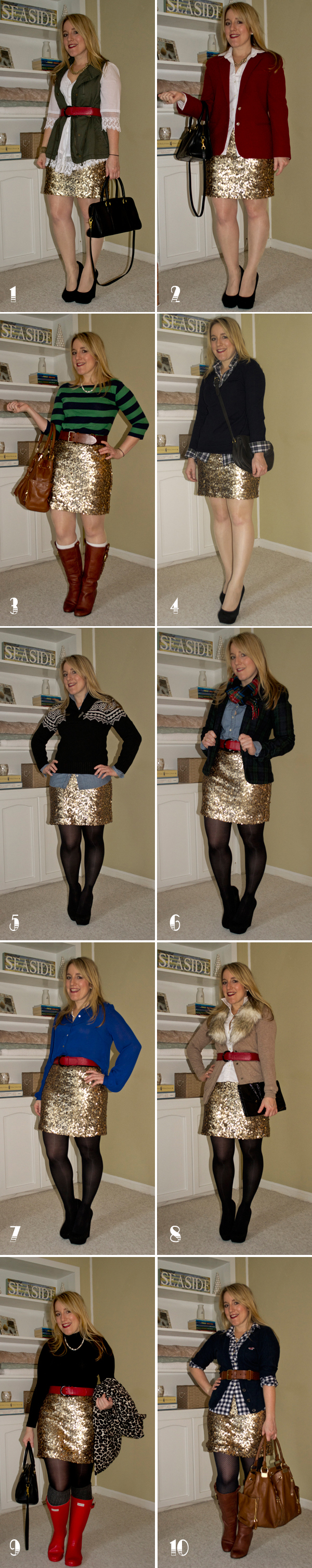 Sequin Skirt - 10 Ways