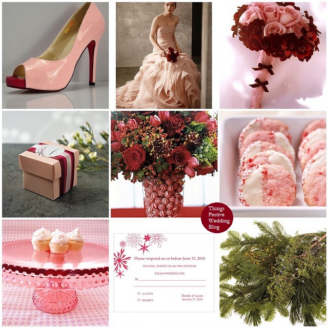 Pink and red winter wedding