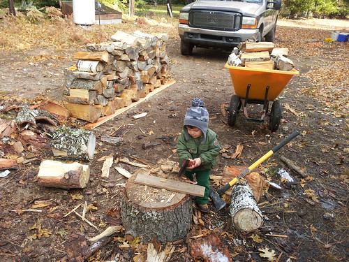 chopping wood like dada
