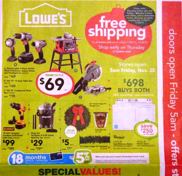 Lowes BLACK FRIDAY 2011 Ad Scan - Page 1