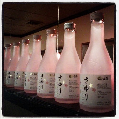 Sake bottles at Dono's Sushi