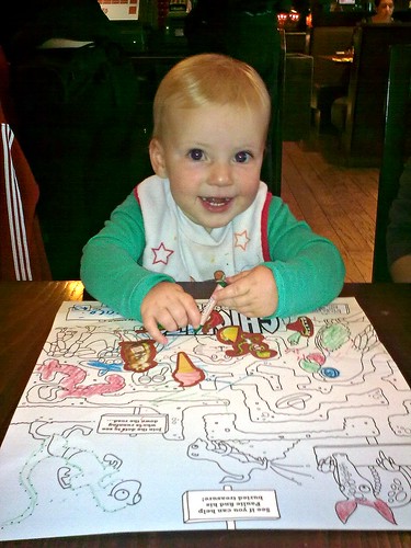 Colouring at Chiquitos waiting for Burritos... by Little Bambini
