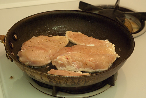 into a hot pan with oil