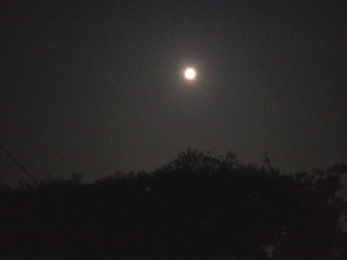 月と木星(2011/10/12 20:15)