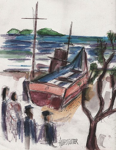 "The boat Vincent used while drifting down the Sumida with Mariko..." by roberthuffstutter