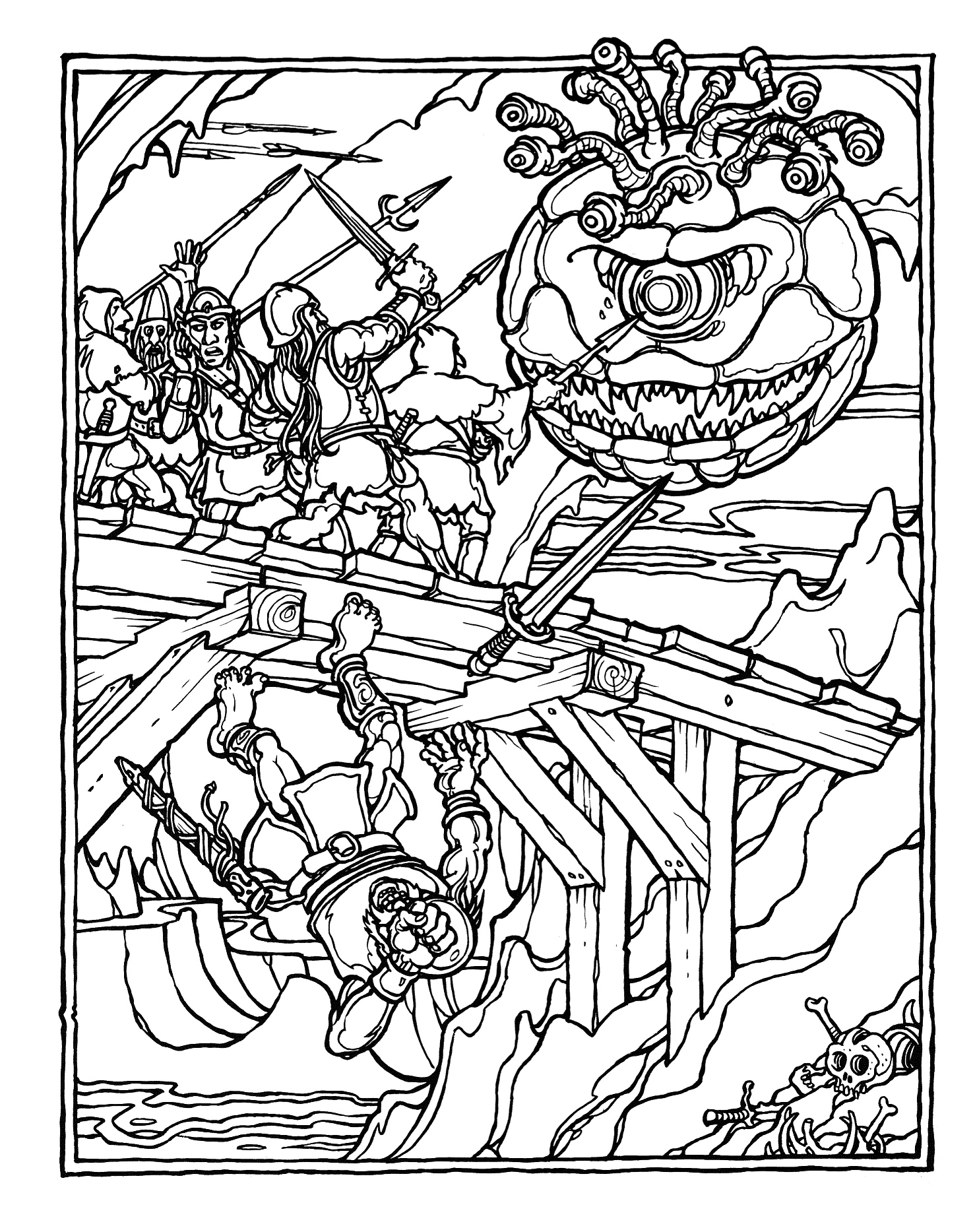 MONSTER BRAINS: The Official Advanced Dungeons and Dragons Coloring Book -  Illustrated by Greg Irons (1979)