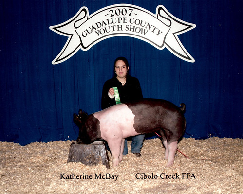 Katherine McBay with winning pig