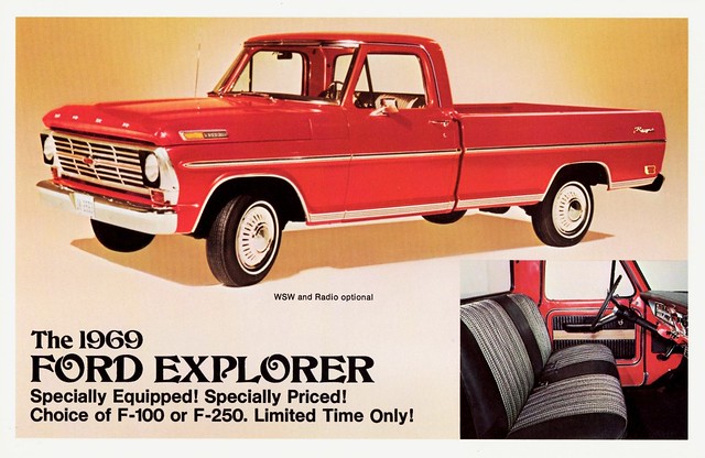 ford 1969 truck postcard explorer pickup f100 f250