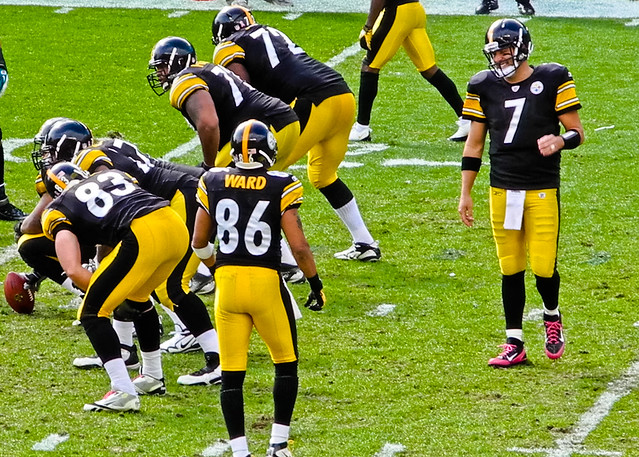 Ben Roethlisberger shares a laugh with HINES WARD - Pittsburgh Steelers at Heinz Field Pittsburgh PA