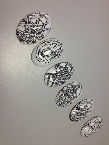digital sketches laser engraved enamel brooches