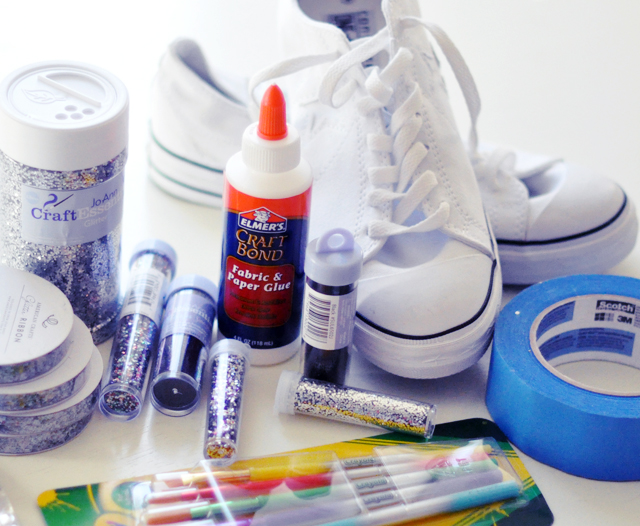 Glitter Sneaker DIY - materials