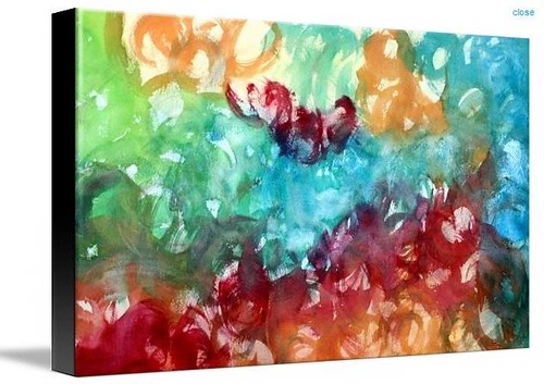 jewel tone abstract on canvas