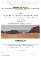 Ifpo : Colloque Des déserts et des hommes. Première conférence multidisciplinaire sur l’histoire naturelle et culturelle du Wadi Ramm - Ifpo 11-13 nov. 2011