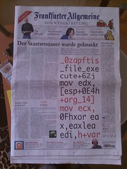 Bundestrojaner alias 0zapftis auf der Titelseite der Frankfurter Allgemeinen Sonntagszeitung