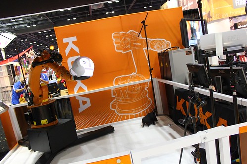 KUKA arm with tracked projected face