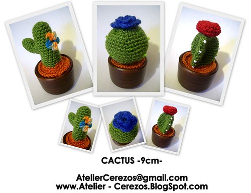 Cactus -9cm-  (tres modelos) by A t e l i e r - C e r e z o s