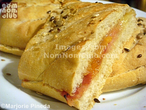 Glazed Ham with Apricot Spread on Multi grain Bread 