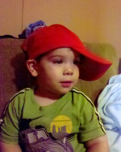 Aaron w/ his red hat