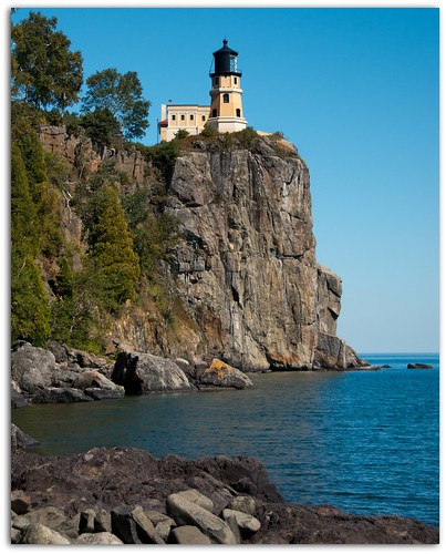 Split Rock Lighthouse At Water Level