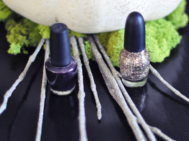 OPI nail polish+ sephora gold flake+nails+manicure