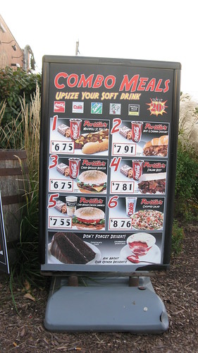 The drive thru menu order board at Portillo's Hot Dogs.  Summit Illinois USA.  October 2011. by Eddie from Chicago