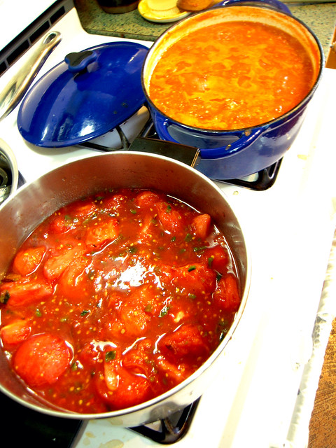 Stewing Tomatoes for sauce