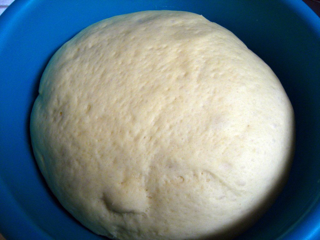 dough, finished rising. Looks like a baby's belly
