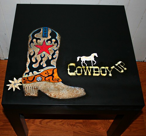 Cowboy Up Table by Rick Cheadle Art and Designs
