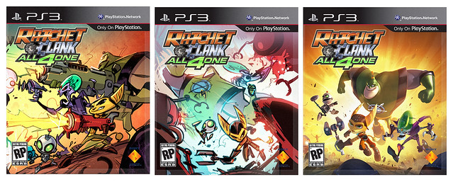 Ratchet & Clank All 4 One pre-release box art: Team Smackdown