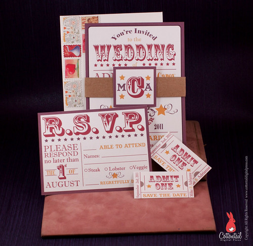 Wedding Invitation Fun Retro Country Western Poster with Tickets
